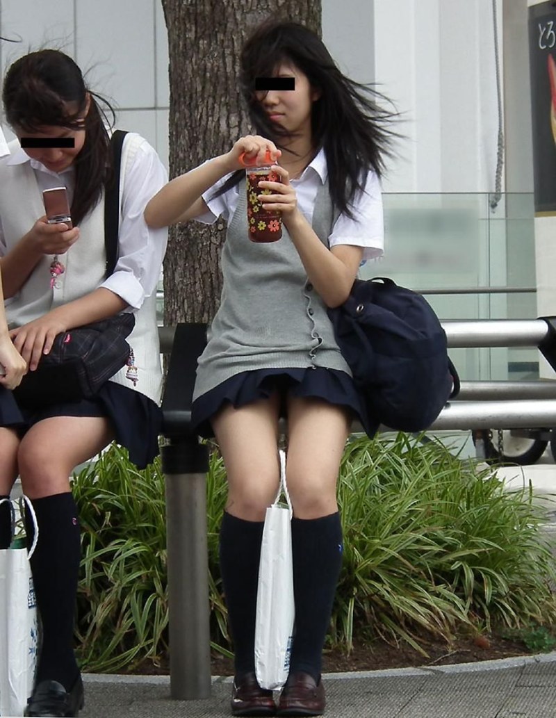 Mini skirt from below