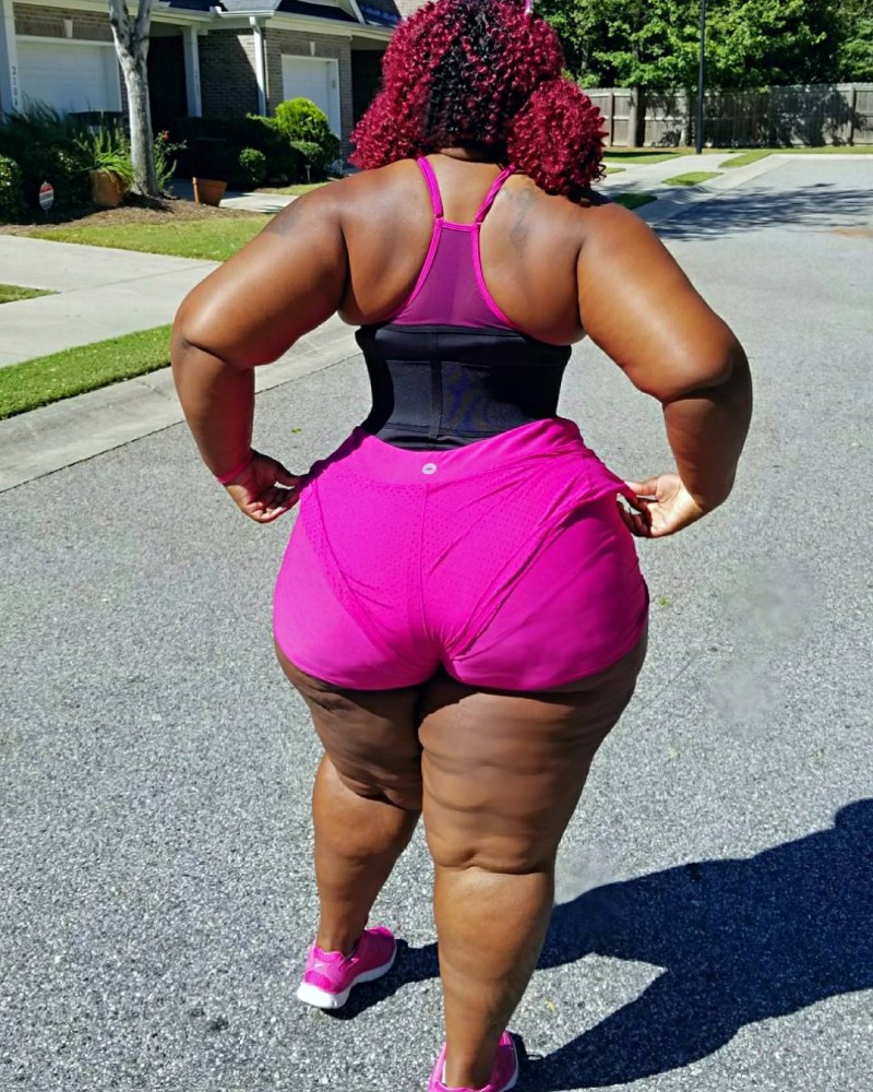 Large ladies in short skirts