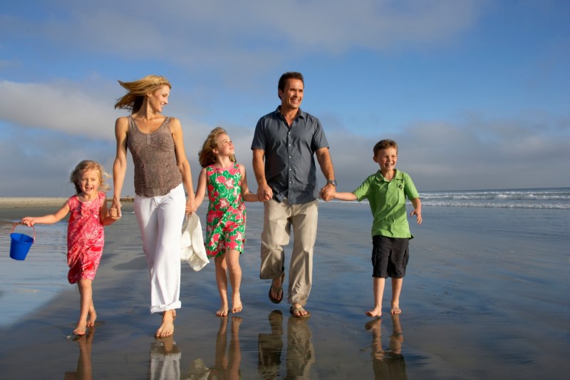 Naturist families on the beach
