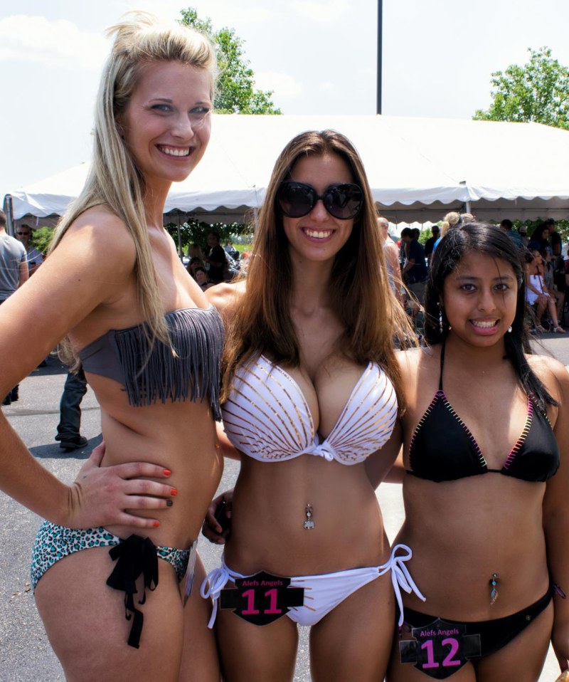 Thin with big breasts on the street