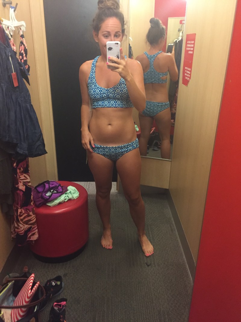 Girls in the fitting room in a clothing store