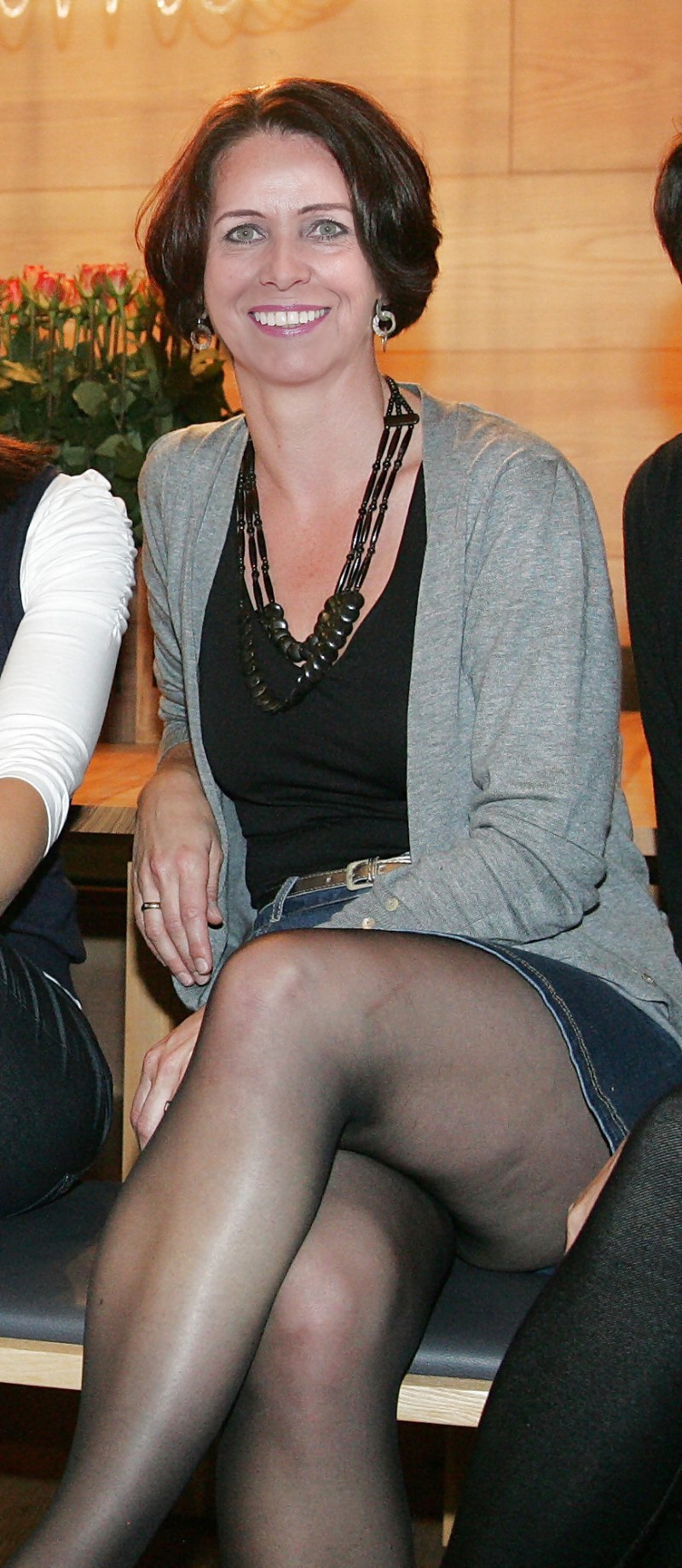 In an evening dress without panties