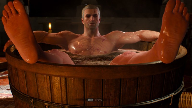 Henry Kavill Witcher in a bath