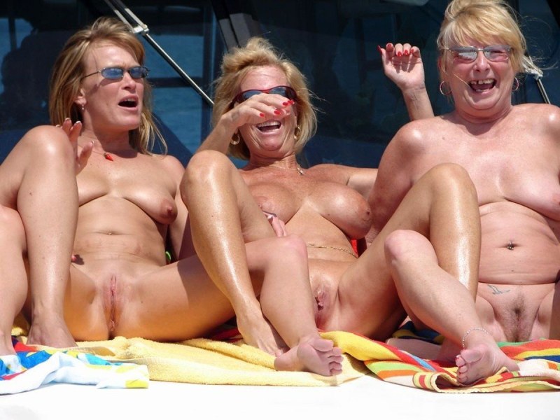Naked nudist party