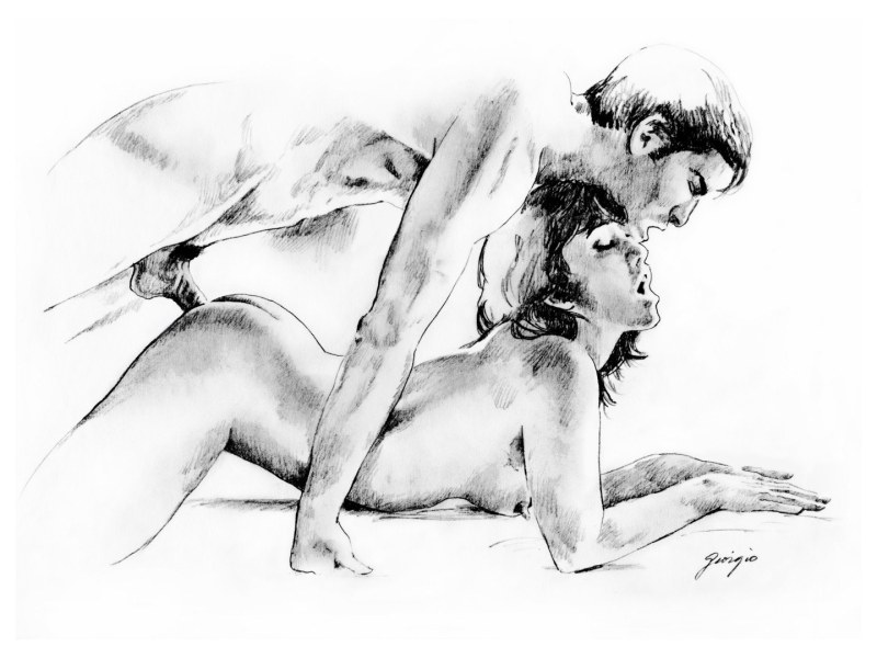 Pornographic drawings with a pencil