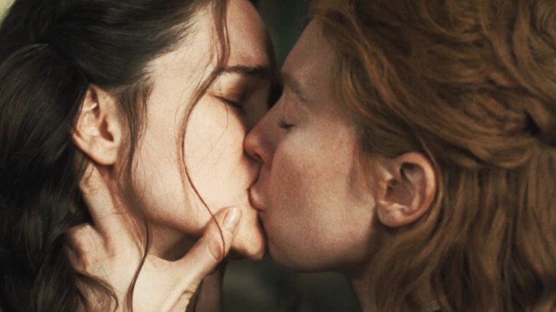 Katherine Waterston and Vanessa Kirby Kiss
