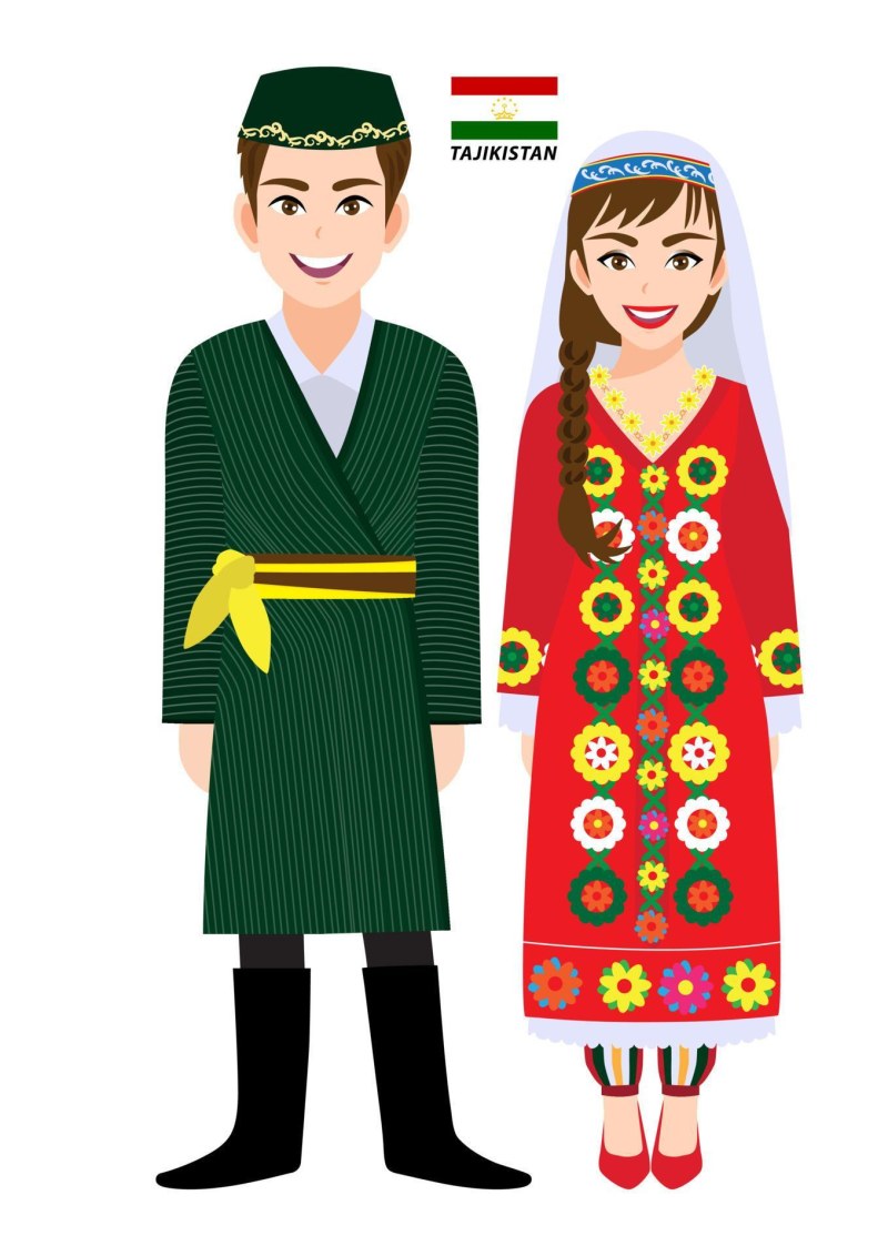 Uzbeks in a national costume vector
