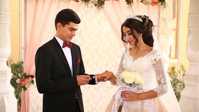 The bride and groom Tajiks