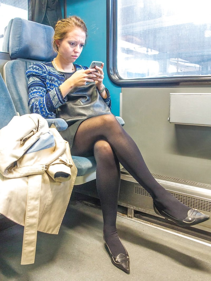 Stockings in public transport