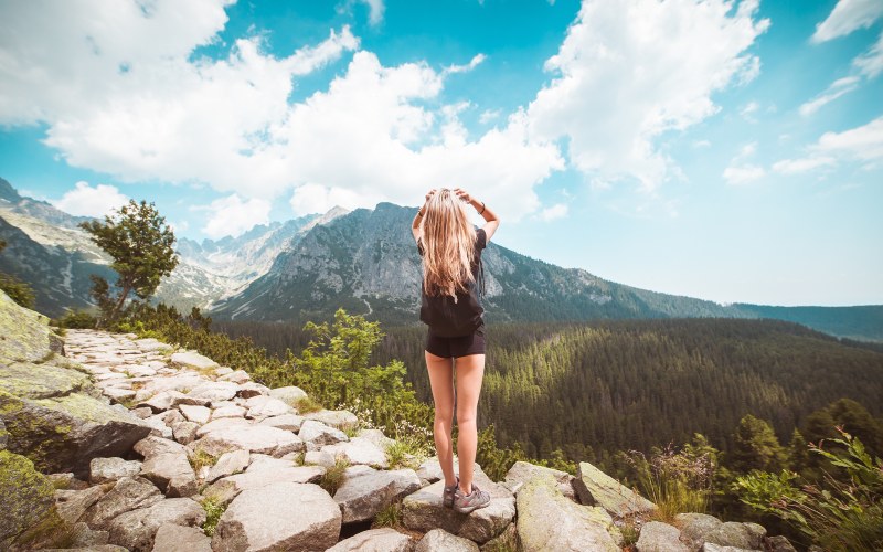 Girl in the mountains