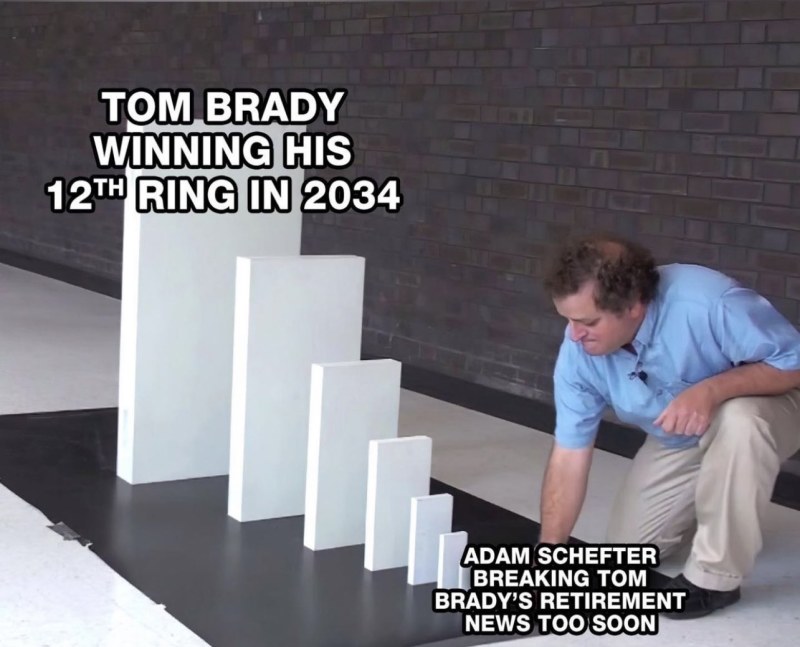 Chain reaction from domino meme