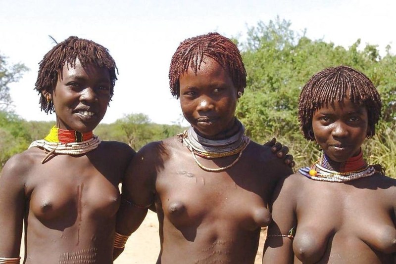 Naked white woman in Africa