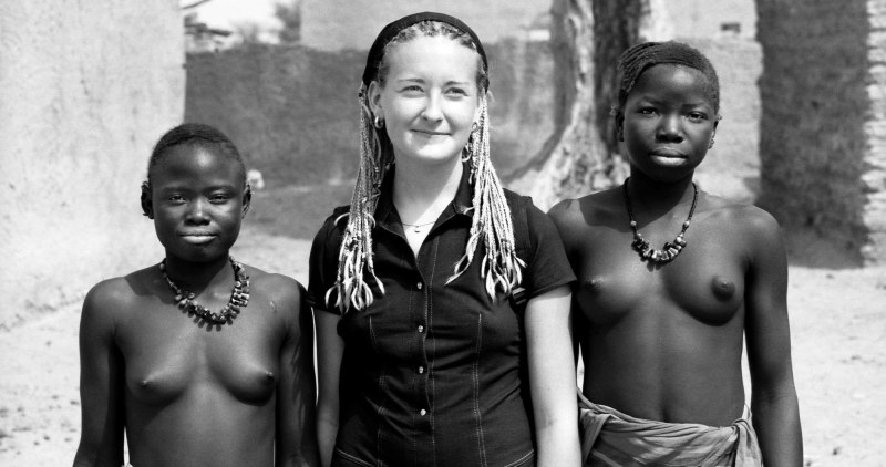 Blonde with Negro in Africa
