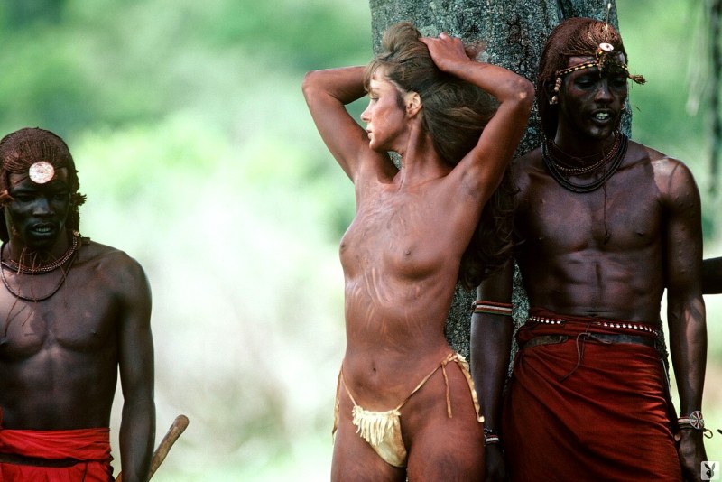 White girl and natives