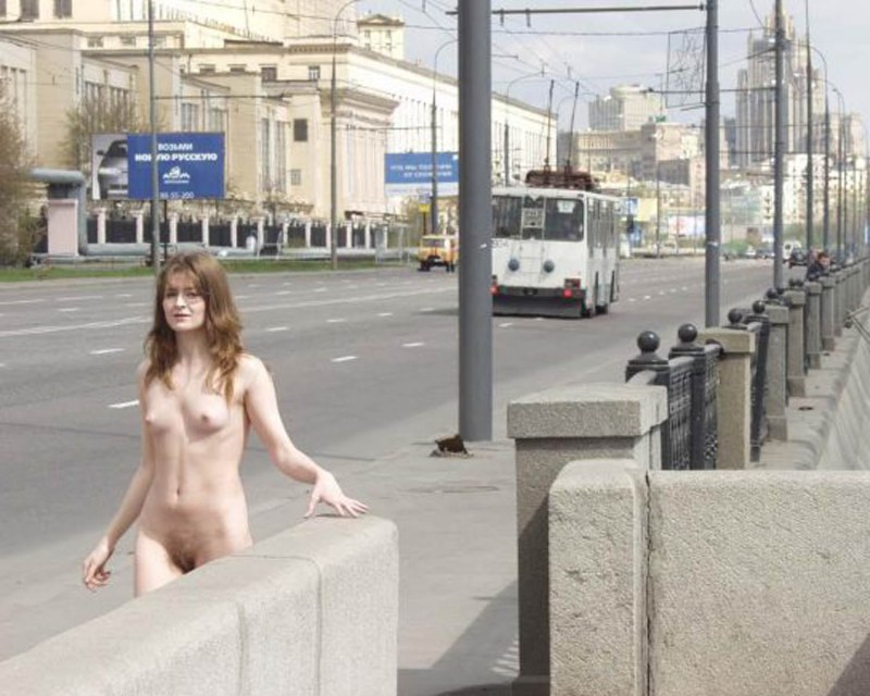 Naughty lada naked in public