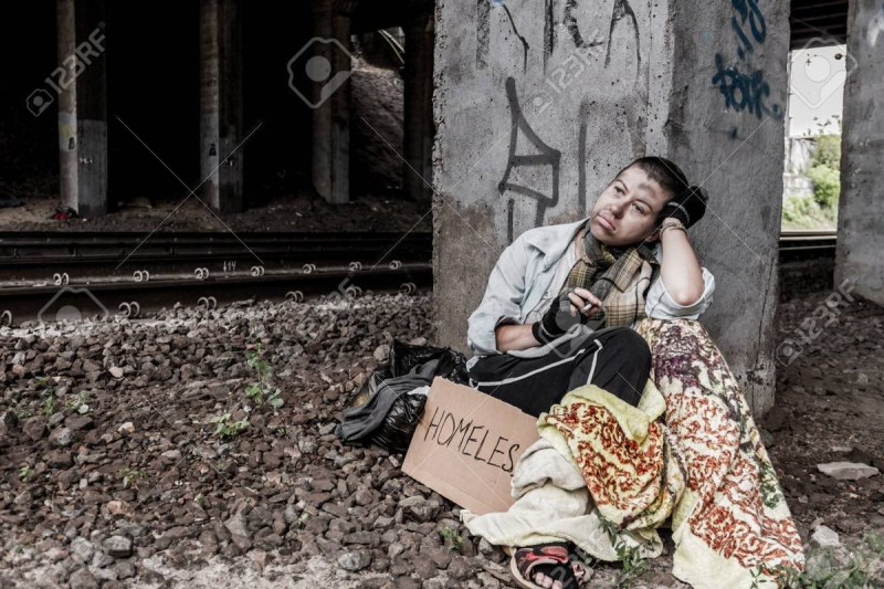 Homeless girl is a teenager
