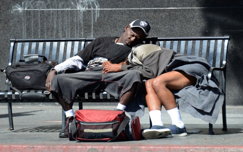 Homeless young girl