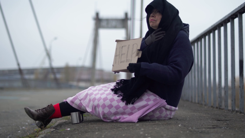 Homeless Old Man Having Sex with Black Girl