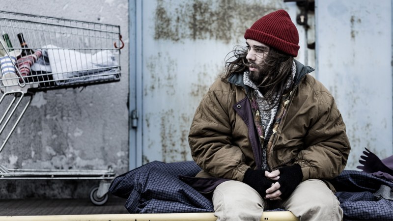 Little homeless girl
