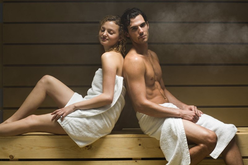 Topless sauna
