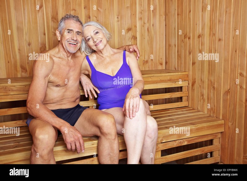 A couple in a steam room