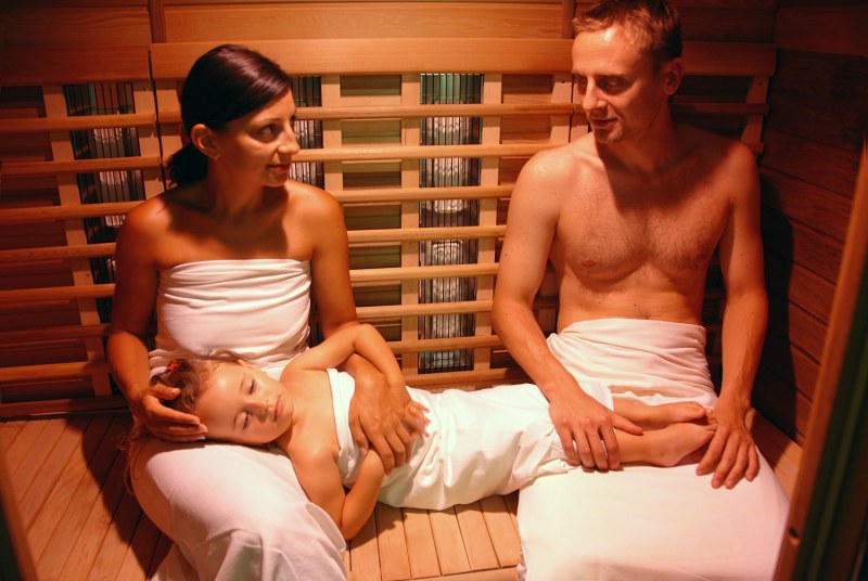Boy with a girl sauna