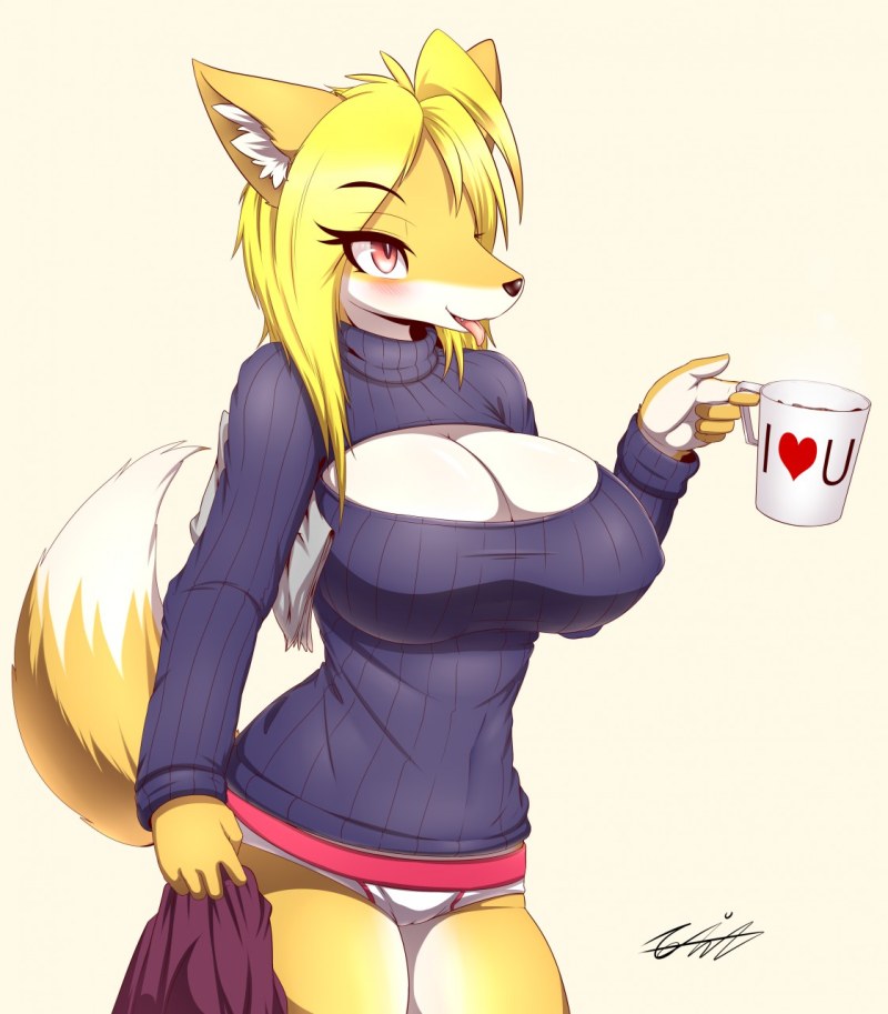 Full -breasted girl Furry