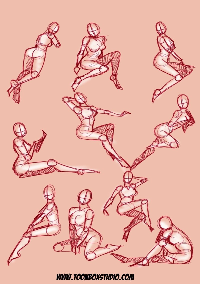 Sliding poses for drawing