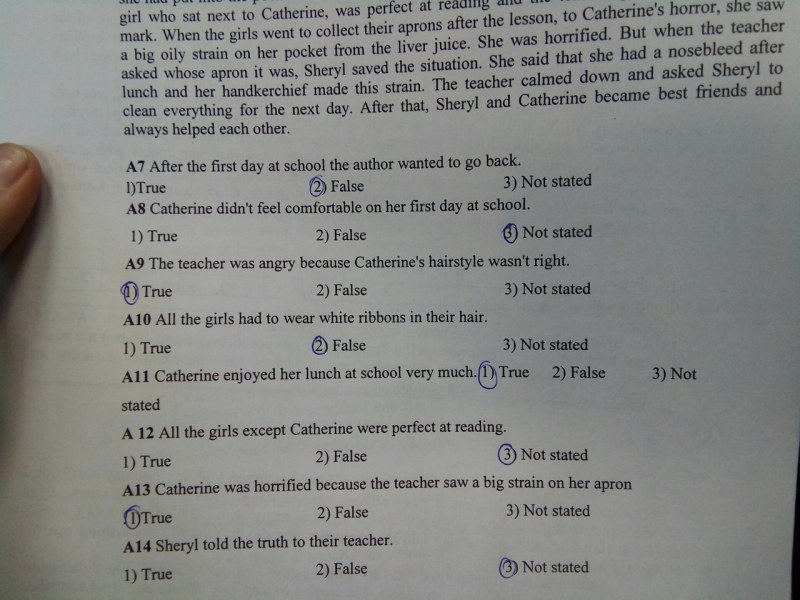 Verification work in English Grade 5 We Are Friends