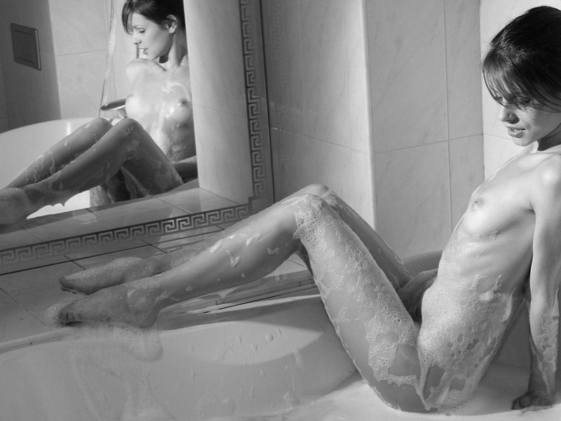 Naked women in the bathroom private