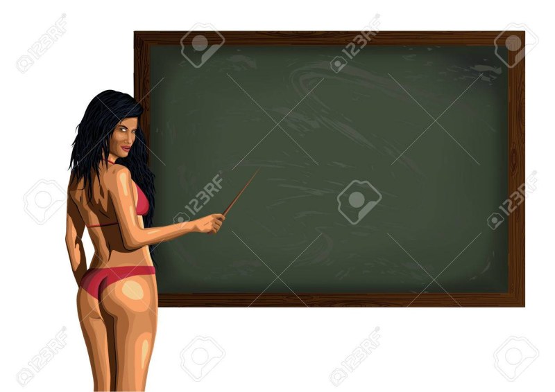 Cute teacher near the board