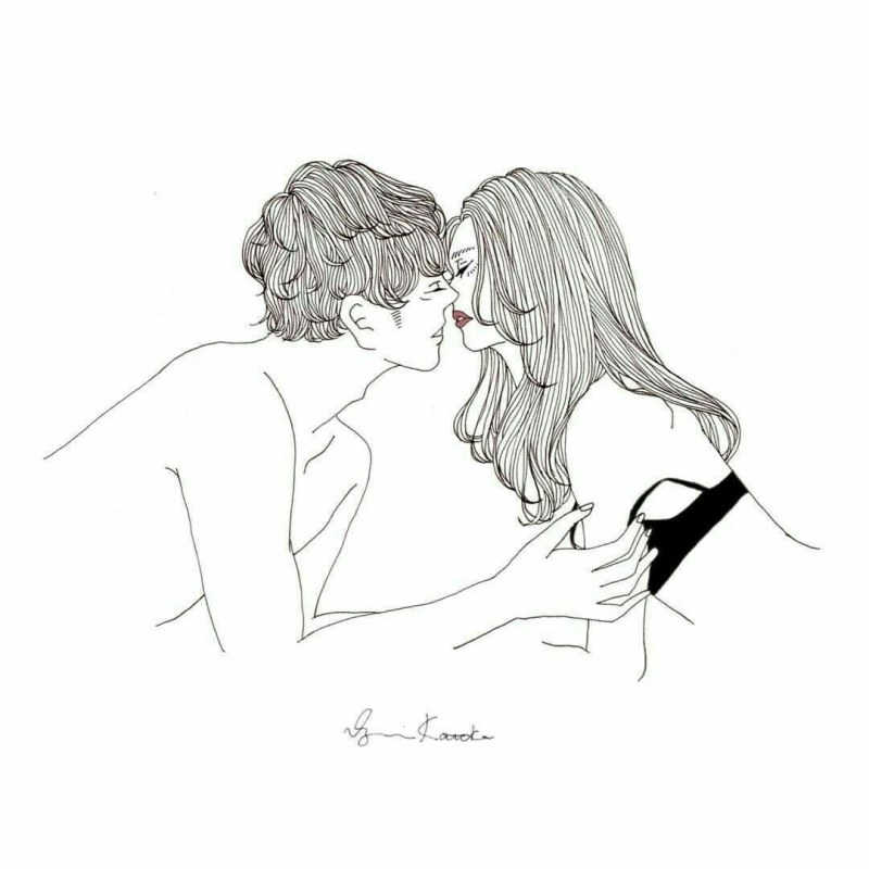 Cute drawings with a pencil about love