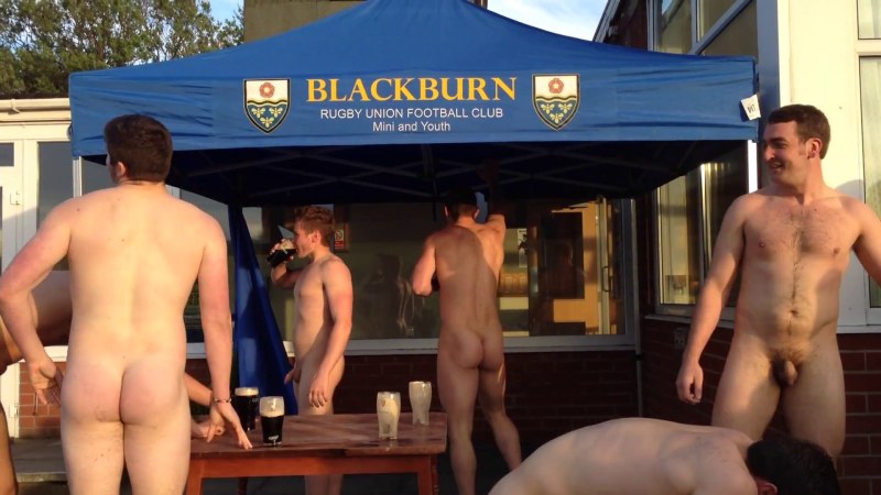 The woman runs on the street naked