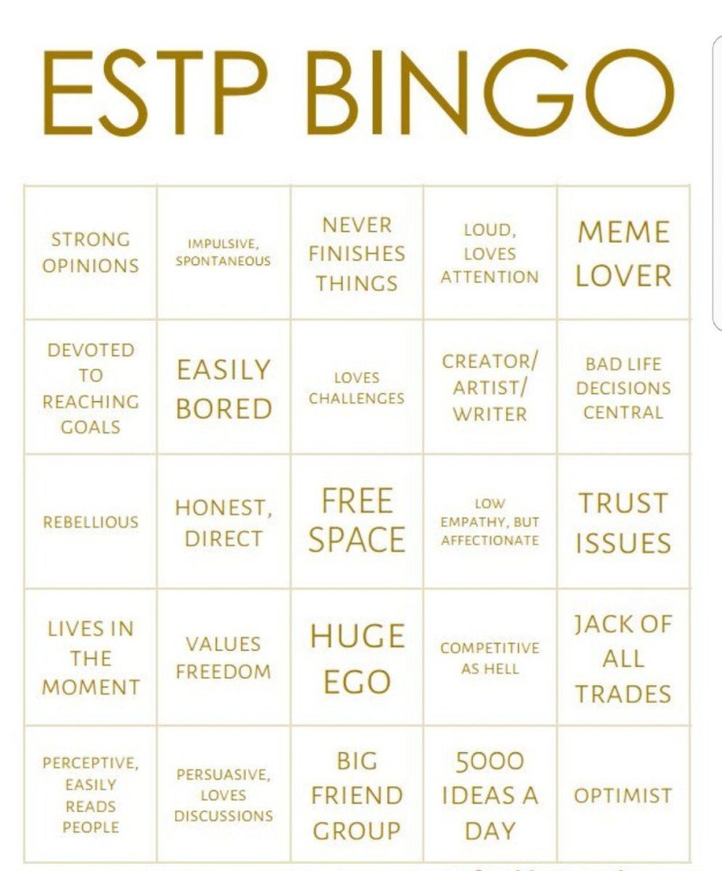 Mbti Istp Bingo