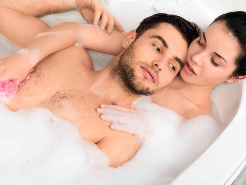 Man and woman in the bathroom