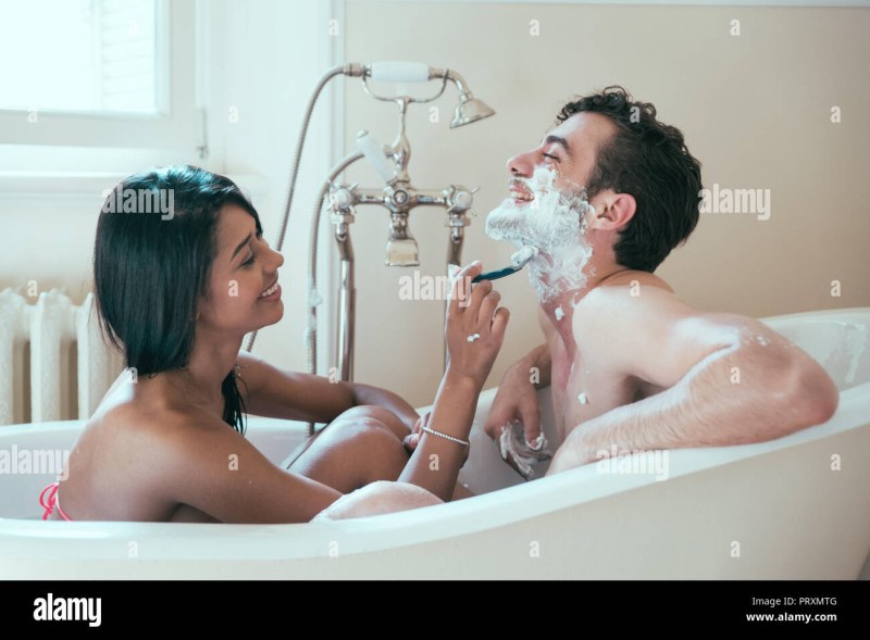 Moms of the couple in the bathroom shave