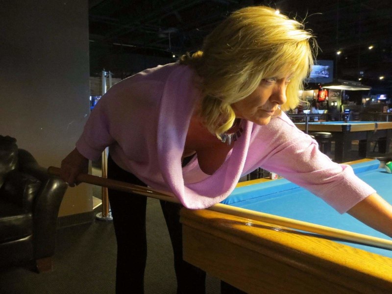 The girl lit up at the hotel