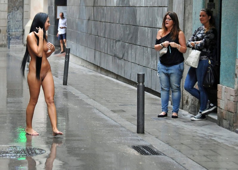 Girls naked in public