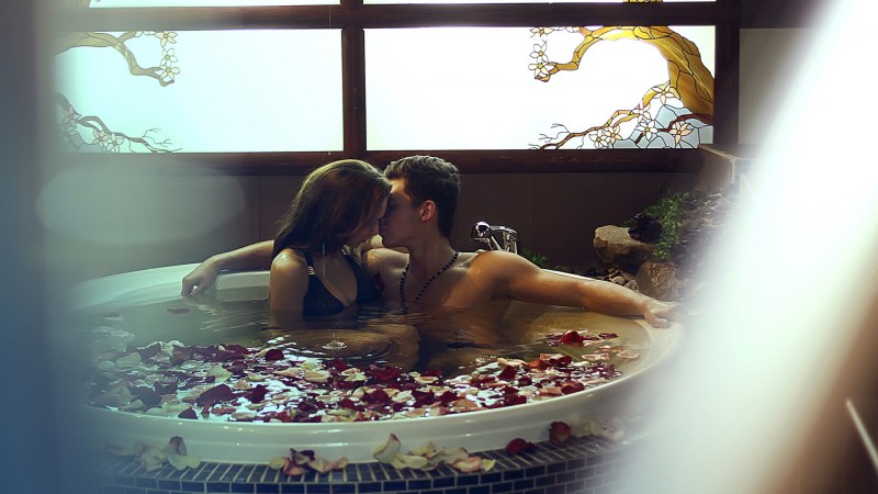 Romance in the bathroom