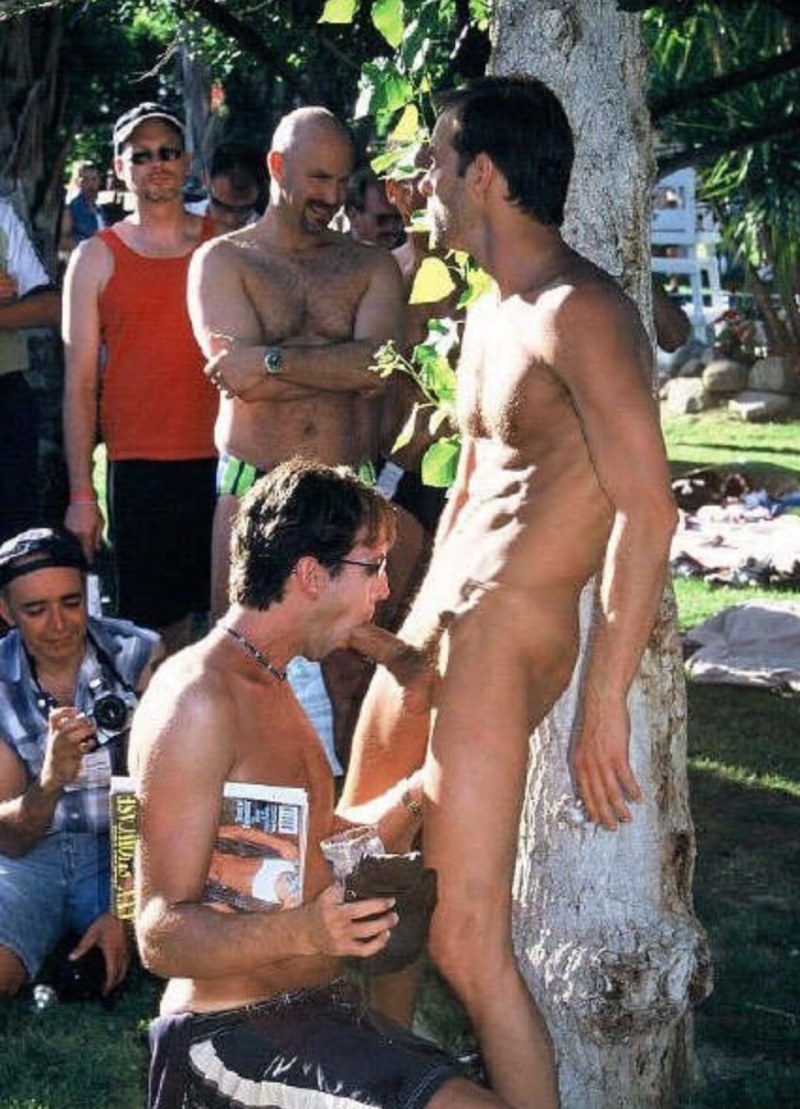 Huge cock in a public place