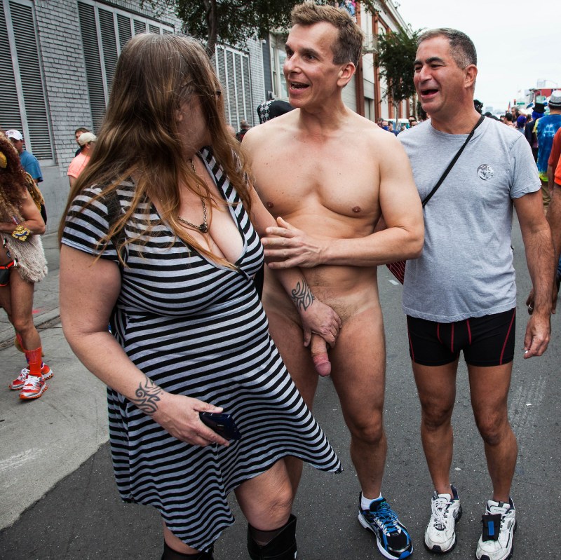 Naked women men in public