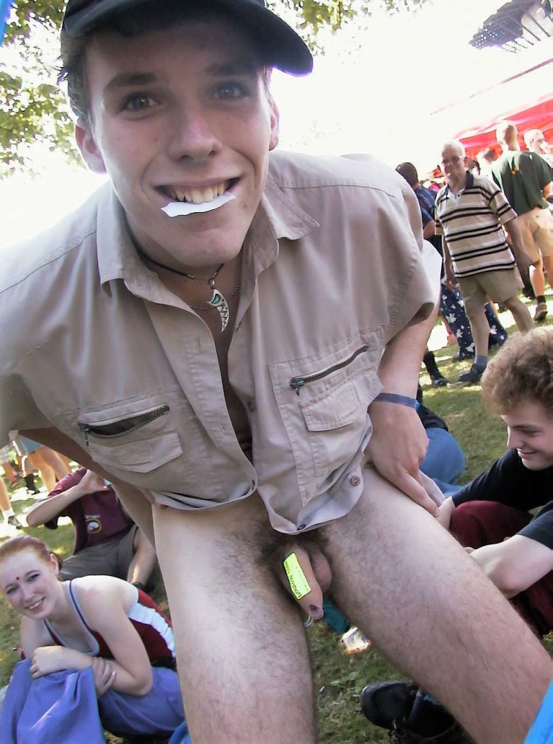 Naked man on the street publicly