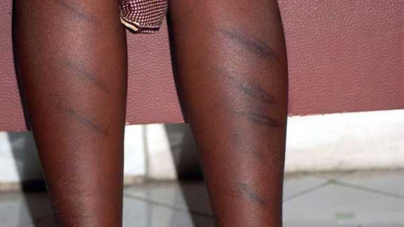 The feet of girls in the group