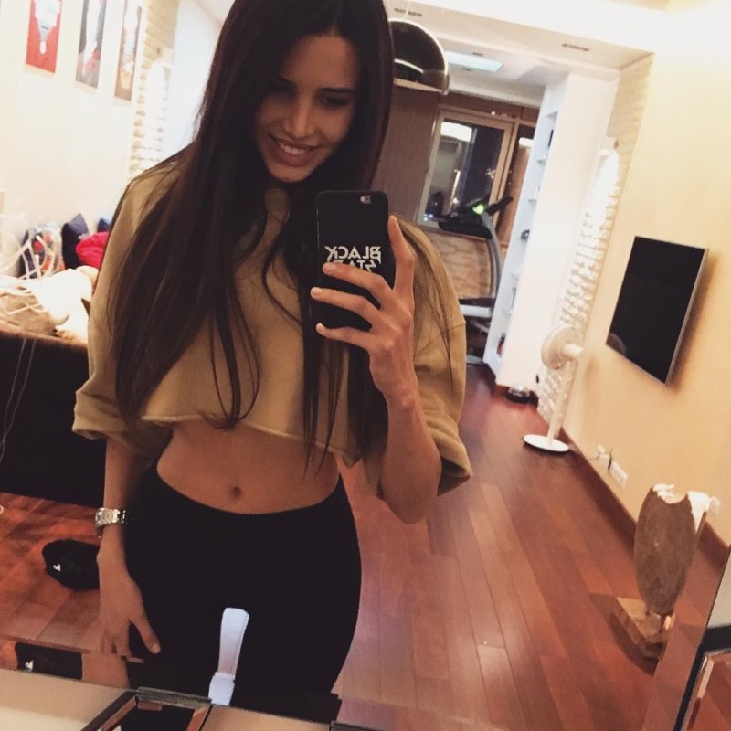 Anastasia Reshetova on a motorcycle