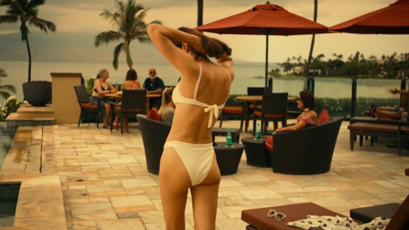 Alex Daddario in transparent clothes