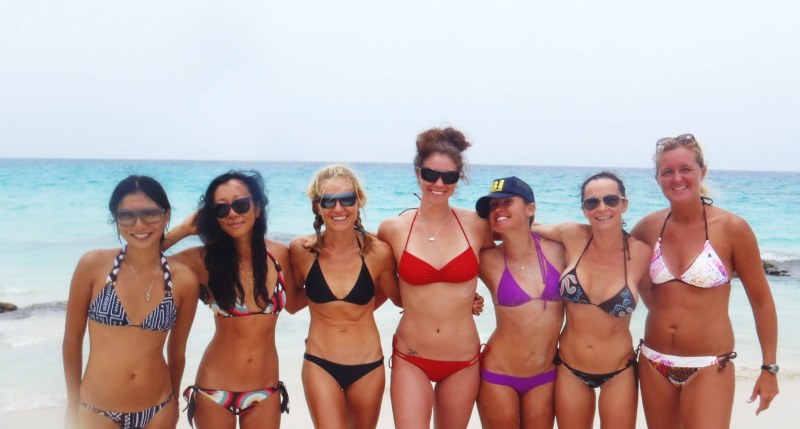 Schoolgirls in a bra by wet