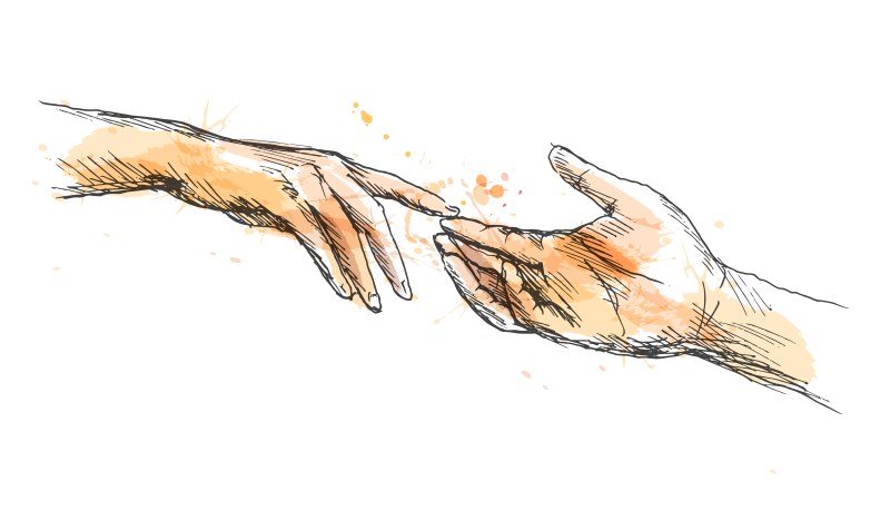 Hands of hand touch