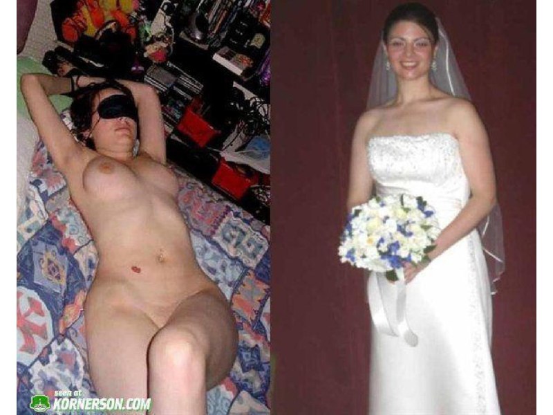 Brides in clothes and without private