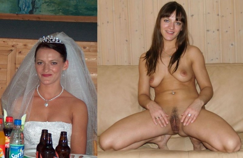 Naked bride before and after