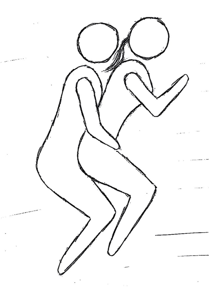 Pose 69 drawing with a pencil